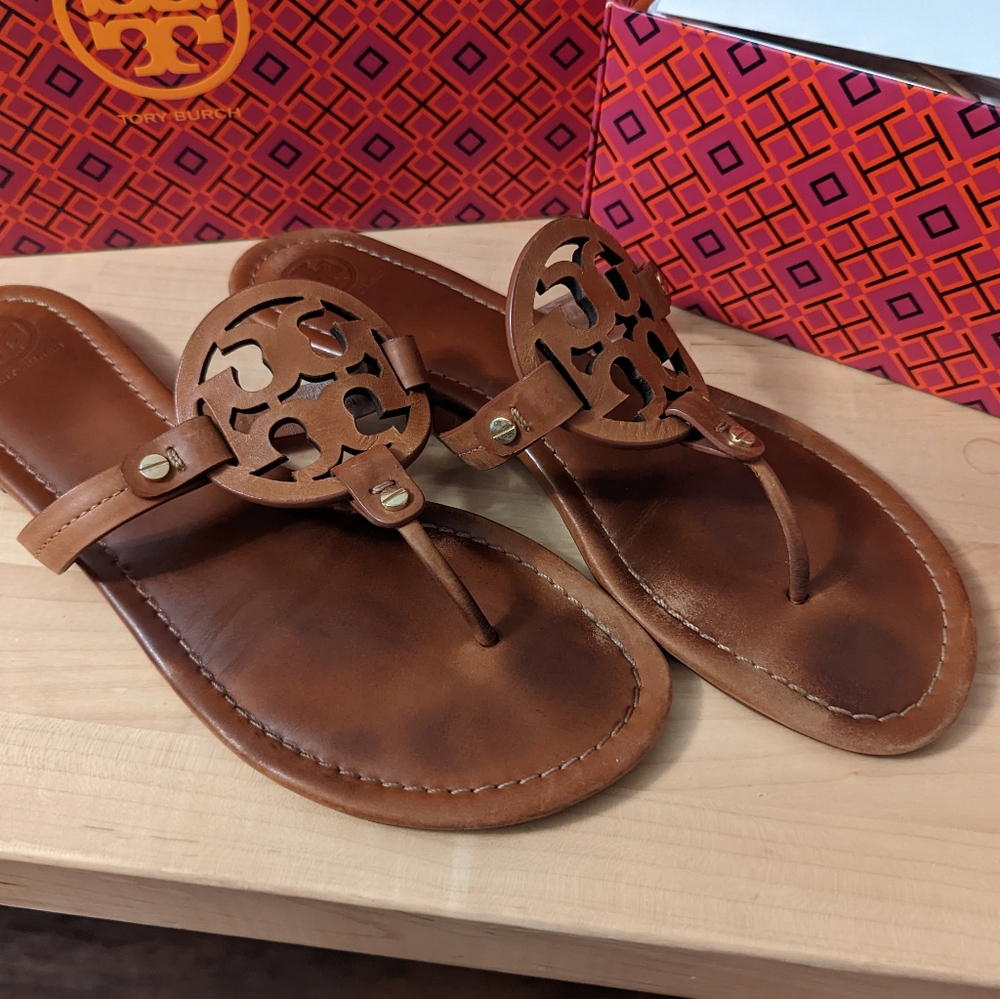 Tory Burch Miller Sandals in Vintage Vachetta Leather